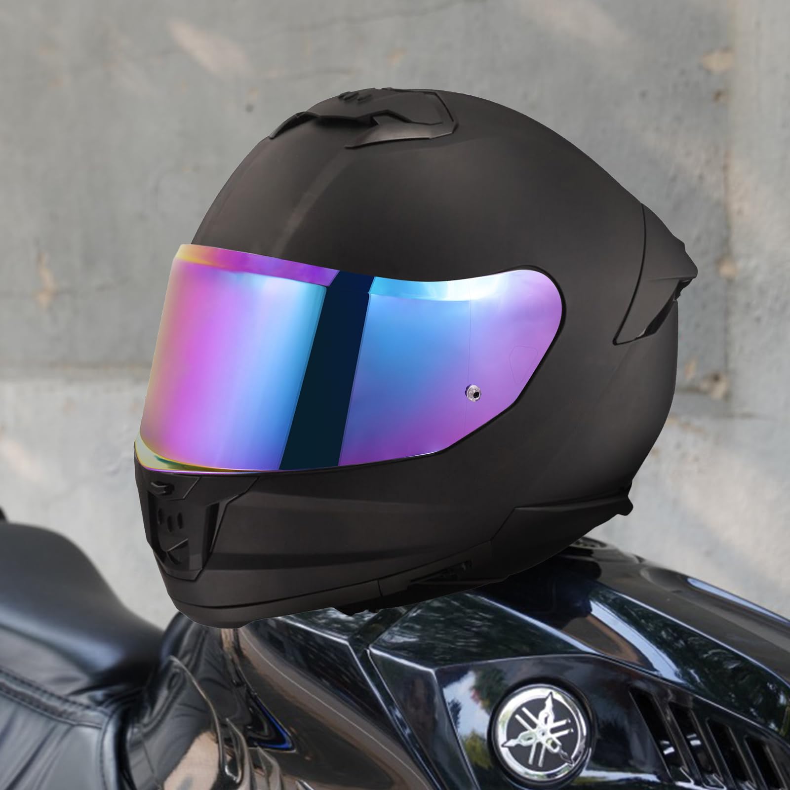 Visiera Casco Moto per FF808,Protezione per Il Vento del Motociclo,Casco Parabrezza Moto Visiera a Lente Integrale per Stream II,Visiera Lente Per Casco (Arcobaleno)