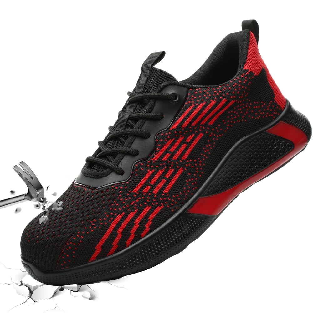 Scarpe Antinfortunistiche Scarpe da Lavoro Uomo Donna Scarpe Protettive Traspiranti Antiscivolo con Puntale in Acciaio per Unisex 36-46