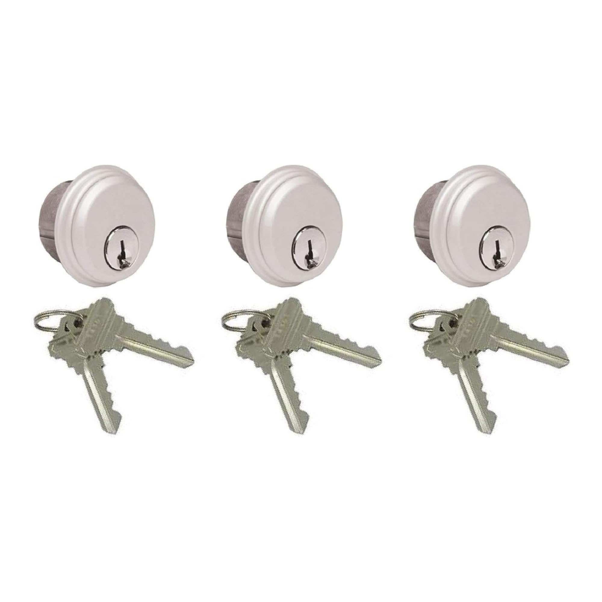 Pacific Doorware Mortise Lock Cylinders for Storefront Door, Silver, 3 Pack