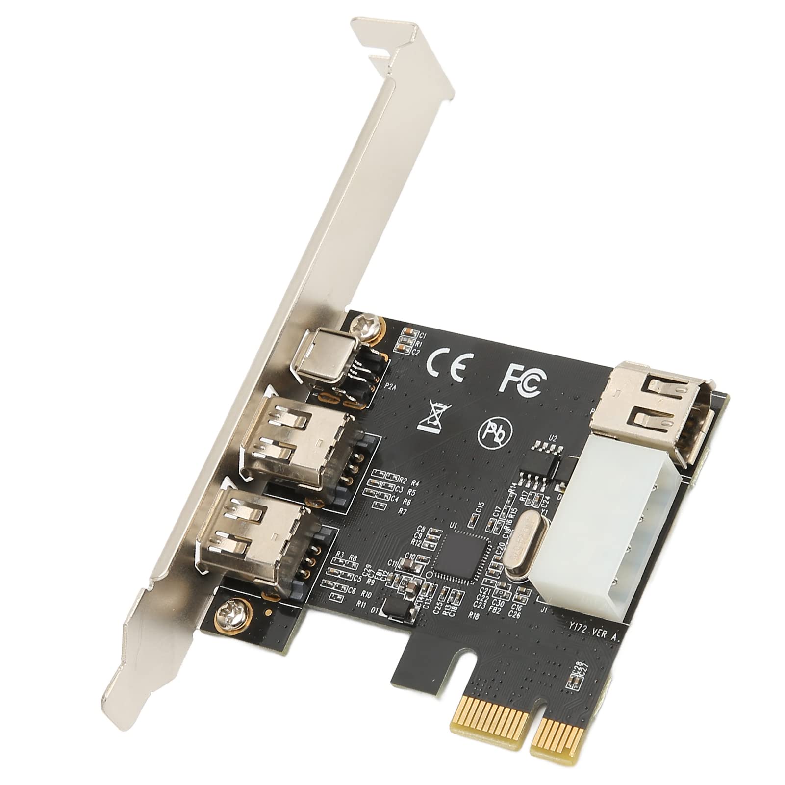 Tarjeta PCIE Firewire 400 de 4 Puertos, Tarjeta de Video PCIe 1X a 1394a Multipuerto para Computadoras de Escritorio, Cámaras, DVD, DV, HDD, con Puertos Y Soporte de 3x6 Pines Y 1x4 Pines 1394a