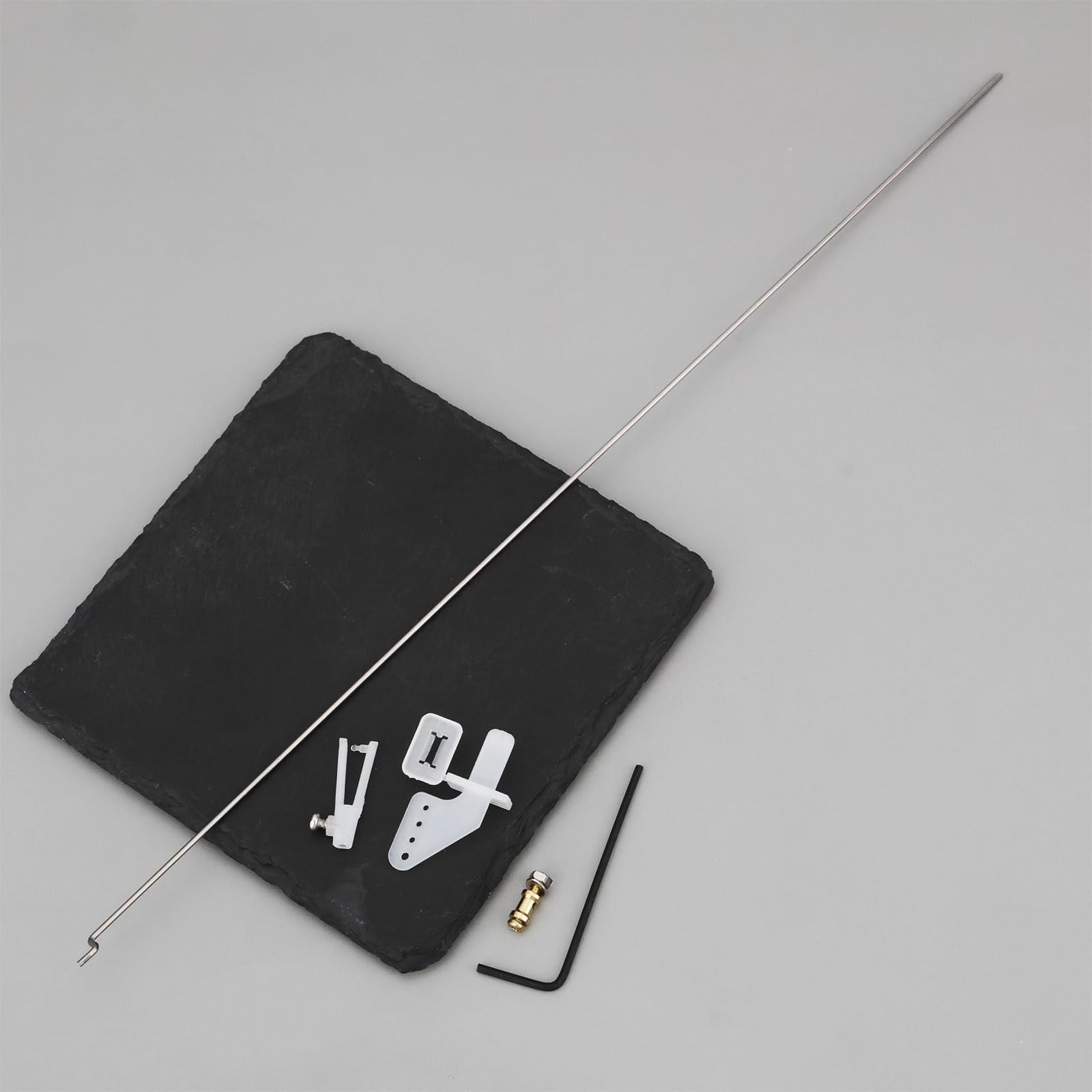 10 Juegos Kit Cuerno de Control Avión RC de ala Fija Varillas 1,2 mm x 260 mm Conector 1,3 mm Tope de Vínculo Ajustable