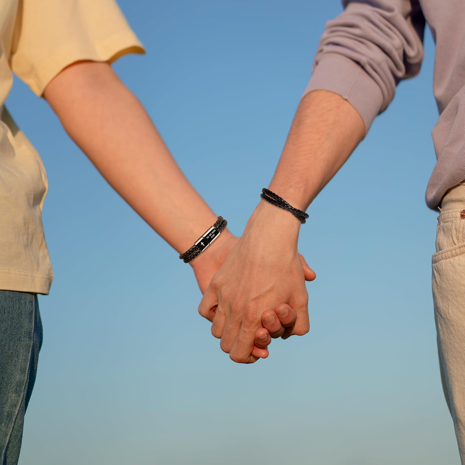 Leather Cross Bracelet for Men Christian Bible Verse Black Stainless Steel Bracelet, Inspirational Birthday Christian Valentine Gifts Ideas for Soulmate Boyfriend Man Dad Husband Grandson Son - Image 6