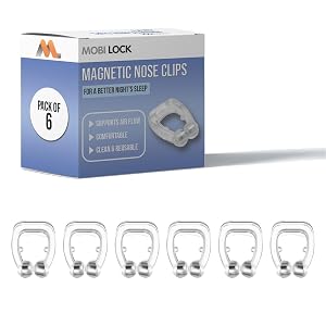 Pack of 6 Magnetic Anti-Snore Clips - Silicone Nose Clips - Reusable Snoring Solution for Nasal Snorers -