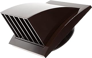 Vent Systems 4" Inch Brown Exhaust Vent Cover Dryer Vent Hood Louvered Dryer Cover Vent Hood Cap One-Directional Plastic Air Supply Grille Non Return Valve Outlet Cowl Air Vent Grille