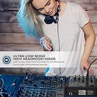 Vista 3 de Pyle Mezclador de audio profesional Placa de sonido Interfaz de sistema de consola de 4 canales USB digital Bluetooth MP3 Entrada de computadora 48V