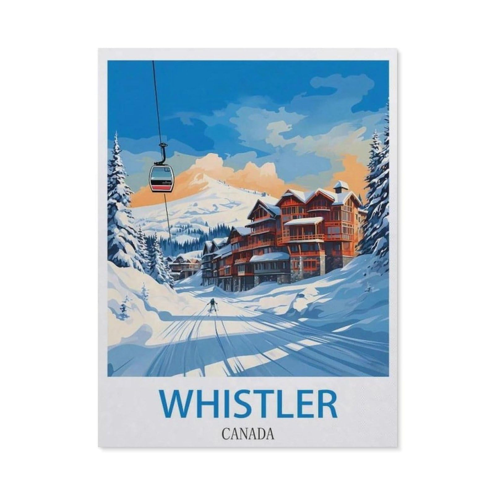 BEAYODKP 5D Diamond Painting，Whistler Canada ， Ski（50x60cm）