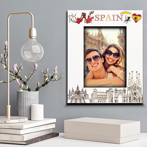 Miniatura 2 de -Marco de fotos de España, boda, luna de miel, vacaciones, aventuras en España - Set de diseño de símbolos temáticos de España con impresión UV (5 x