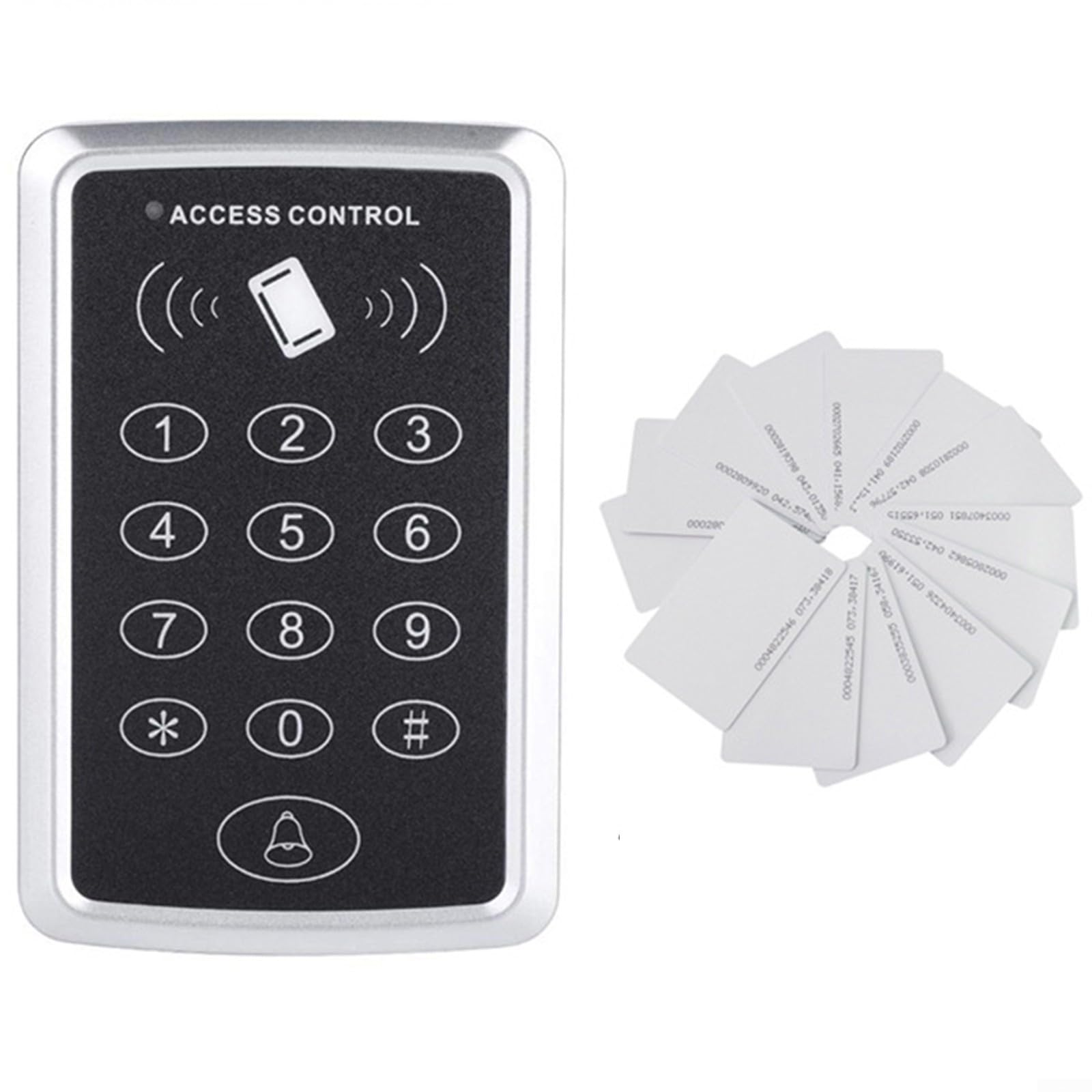 Yuanpgky 125 kHz Standalone-Tastatur-Kartenleser Türzugangskontrolle ABS-Gehäuse Kapazität 1000 Benutzer Karte Passwort integrierte Türklingel