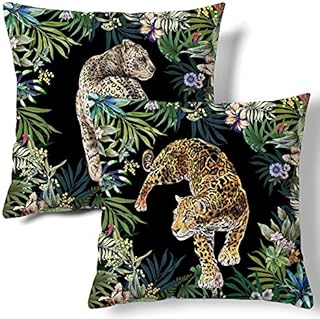 HMS Happy Memories Contrast Cheetah Leopard Printed Throw Velvet Pillow Covers Decorative Pillowcase Soft Cushion Covers for Bedroom Livingroom Sofa Dorm Farmhouse 18 x 18 Inch 2 PCS (Tape 2)