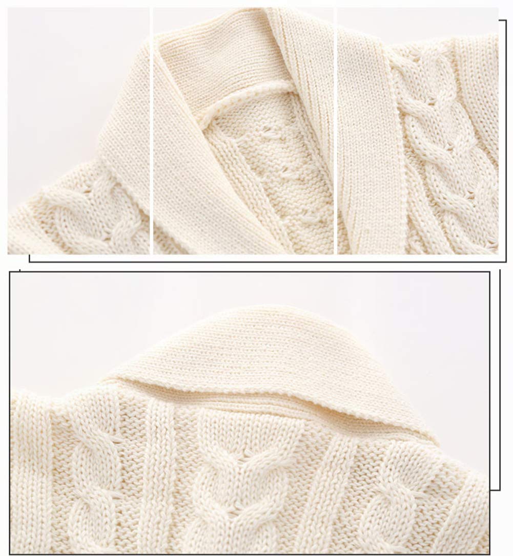 Feidoog Dziecięcy sweter z dzianiny z guzikami, dekolt w serek