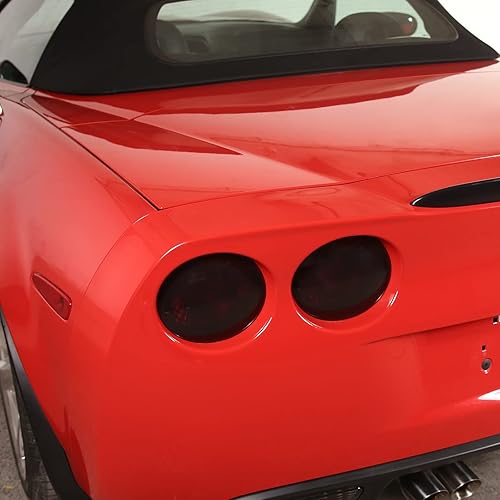 Miniatura 4 de Cubierta de luces traseras de automóvil compatible con Chevy Corvette C6 2005-2013, cubierta de luz trasera de plástico ABS ahumada, cubierta de luz