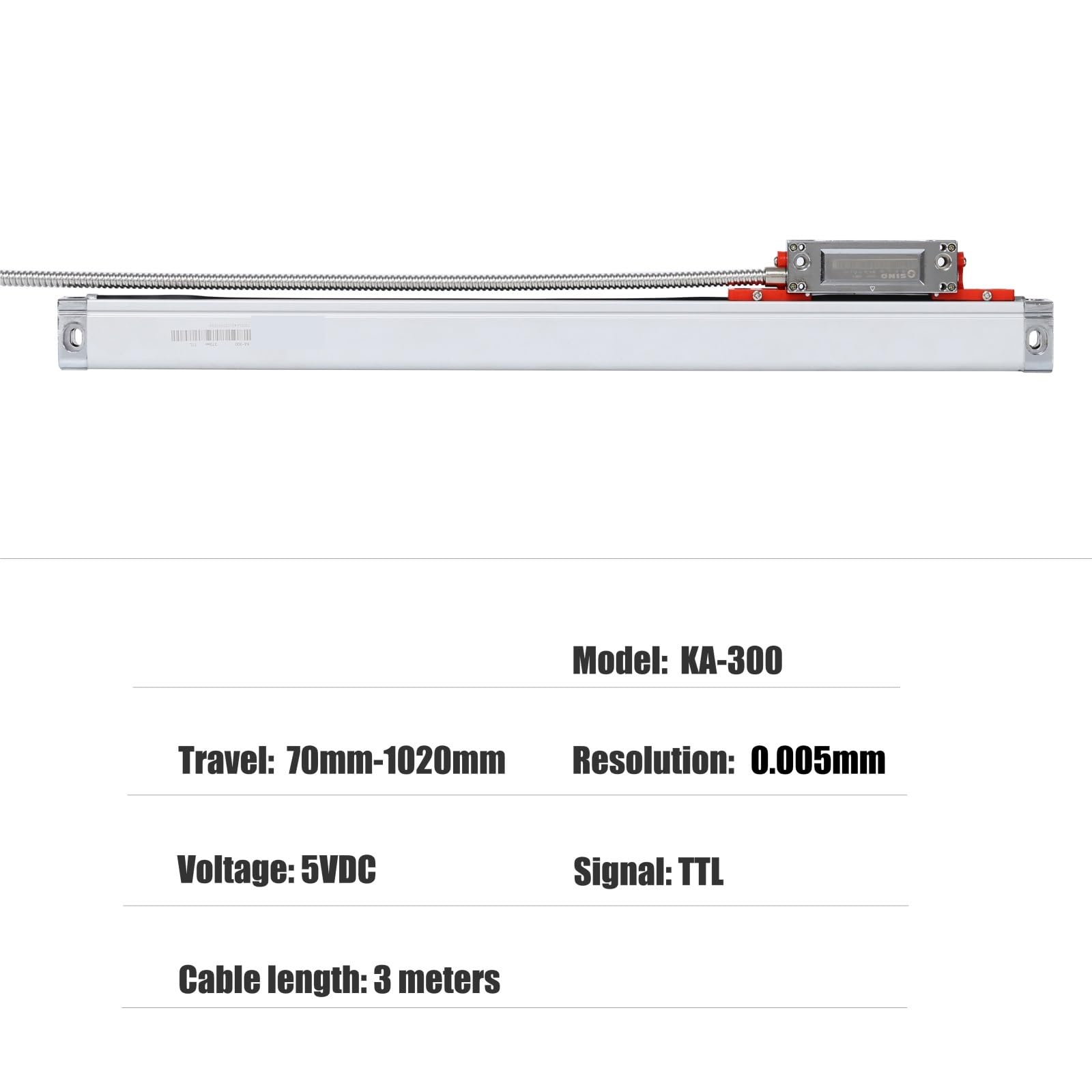 KA-300 570mm-1020mm TTL 0,005mm Échelle linéaire 5um Codeur optique Règle de réseau Ligne Haute précision du système(KA-300 670mm 5um)