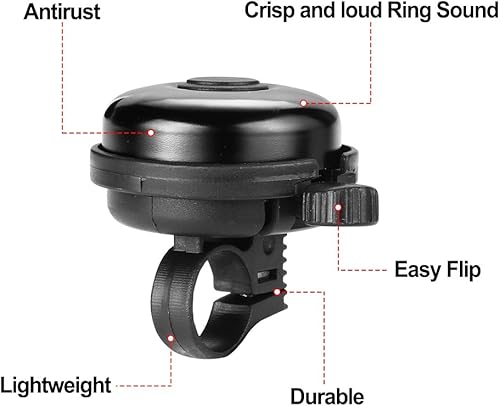 Vista 5 de Accmor Campana de Bicicleta Clásica, Campana de Bicicleta de Aluminio, Campana de Bicicleta de Sonido Fuerte Nítido y Claro para Adultos y Niños