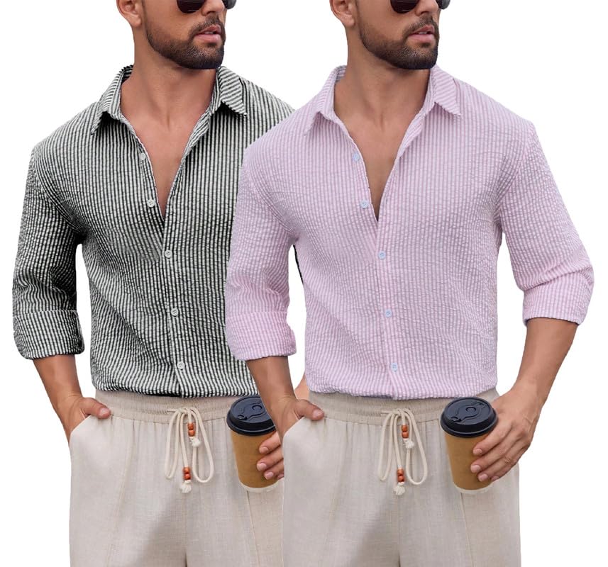 Image of Lymio Men Shirt || Striped Shirt for Man || Full Sleeve || Casual Style (Packs Also Available) (Crush-Lining-New)