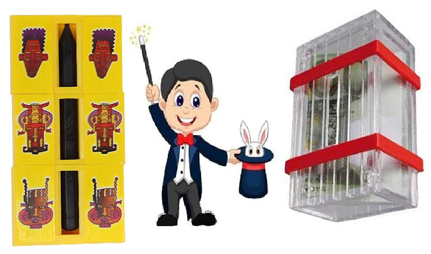 Glan Surprise Magic Box with Zig Zag Puzzle Pencil Trick Fun Toy for Kids and Adults (Multicolor)