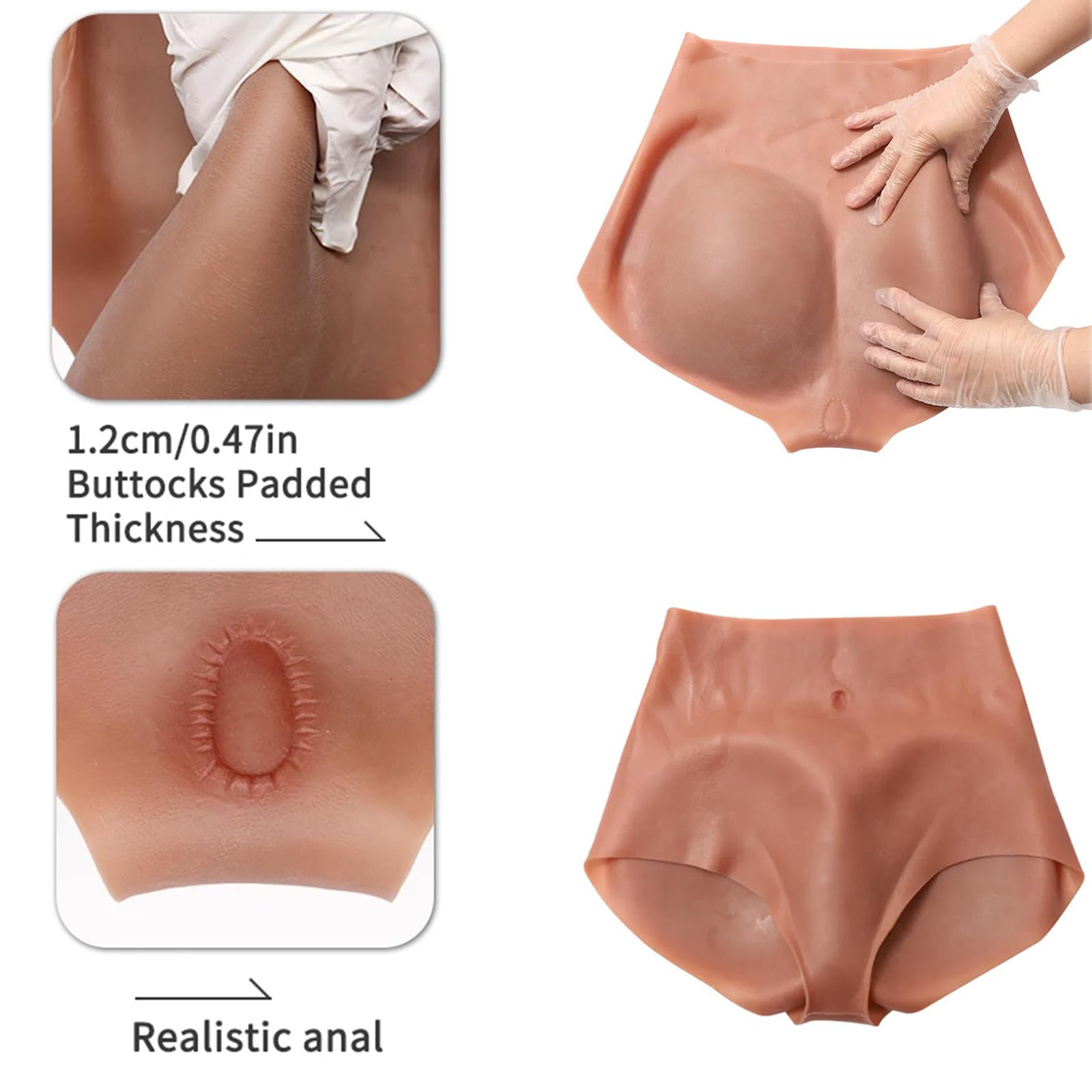 Finto sedere Enhancer intimo a vita alta per le donne, cuscinetto glutei in silicone per curve istantanee, comodo da indossare tutti i giorni