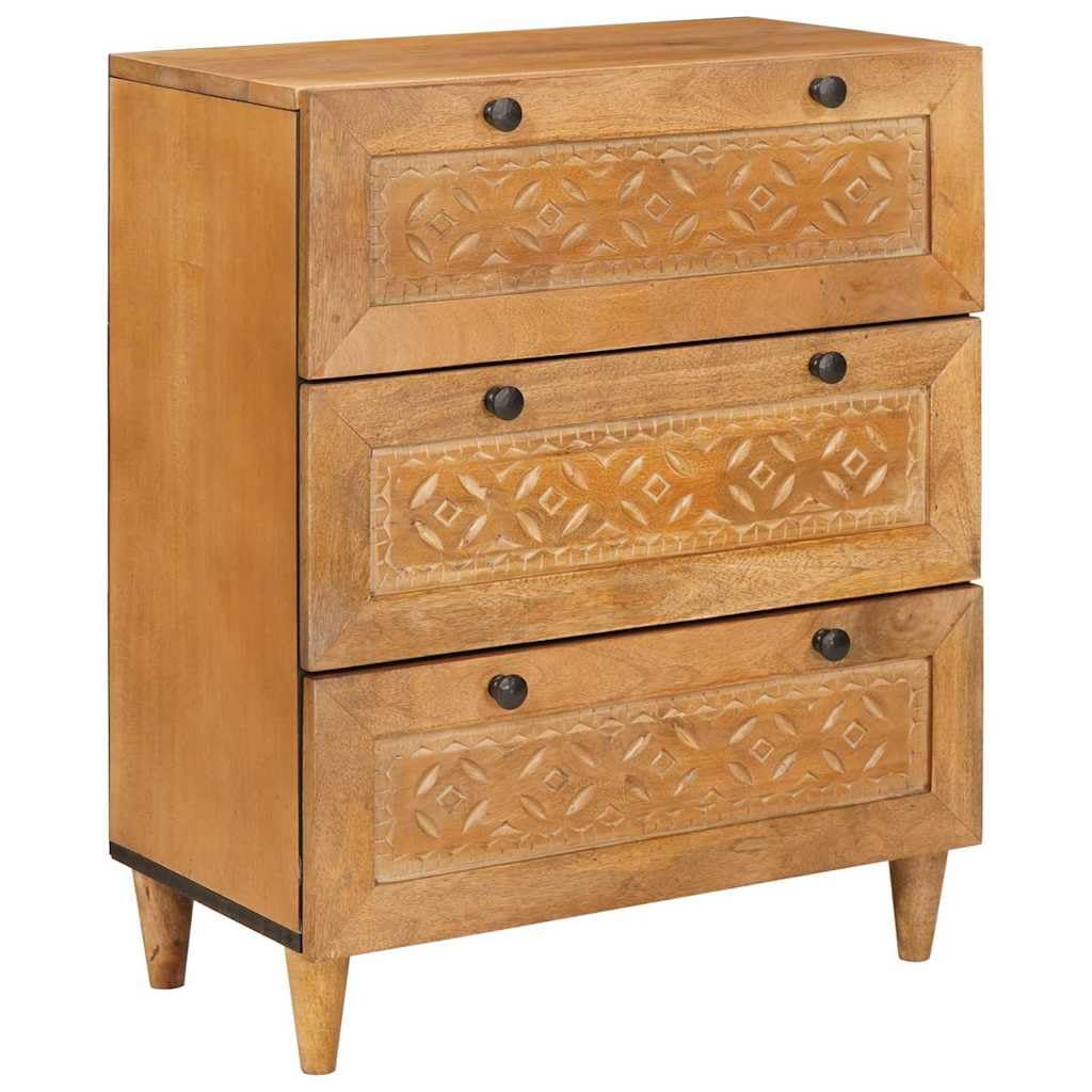 Vitrina 2 uds. 120 x 33,5 x 75 cm Madera Maciza de Mango Marrón,41.8kg-3310064