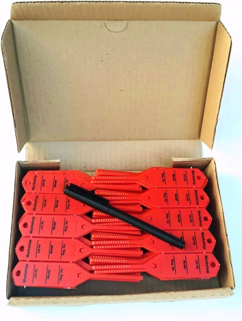 Car Key Tags for Mechanic/Service RED self Locking Auto