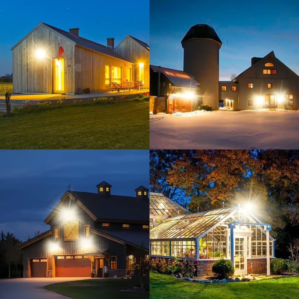 YANYCN LED-Flutlichter für den Außenbereich, 3000 K, superhell, 7500 lm, Sicherheitslichter mit Stecker, IP66 wasserdicht, für Basketballplatz, Hof, Garten, Spielplatz, 2 Stück
