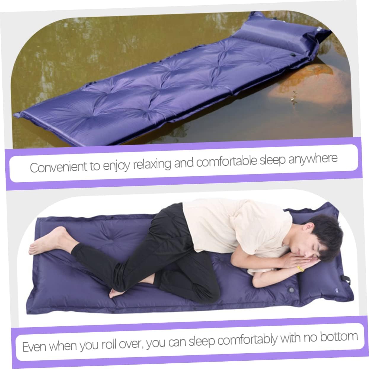 Automatic Inflatable Mat Smooth Surface Camping Sleeping Pad for Outdoor