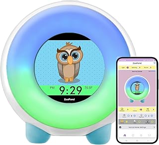 ZOOPOND - OK to Wake Kids Alarm Clock with Full-Color Mobile Display, Kids Night Light, Sound Machine, Girls Bedrooms, Easy App Setting, Teach Your Kids to Wake Up On Their Own and Sleep Longer ZBT6B