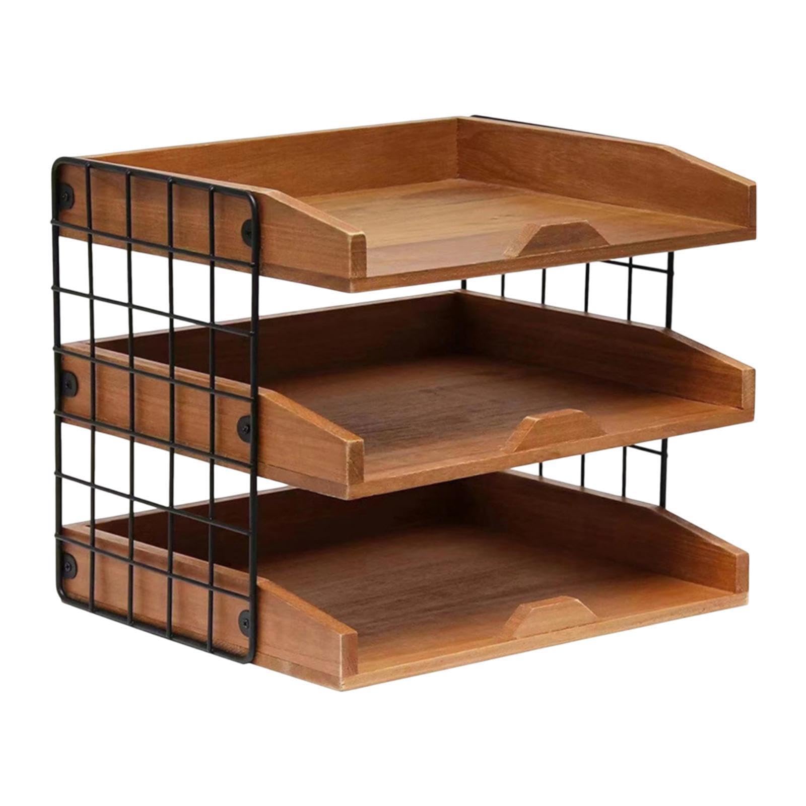 Organizzatore compatto a 3 livelli per vassoi portadocumenti, | archiviazione per scaffali, mantiene francobolli e articoli per ufficio accessibili e organizzati, scaffale per documenti,