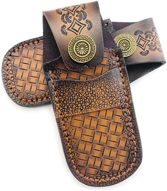 1PC Knife Sheath, Leather Protective Cover for Belt with Snap Closure Fits for Search, Rescue, Picnic