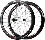 UPVPTK 700c Carbon Road Bike-Radsatz 40/50 / 55mm Felgen LEBENSLAUF Bremse Qr. Rennrad Räder for 7-8-9-10-11-12 Geschwindigkeitskassette 1600g Wheels (Color : 700c Black, Size : 55mm)