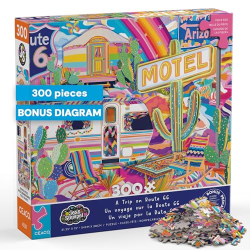 CEACO Jess Stempel, A Trip on Route 66, 300 Piece Adult Jigsaw Puzzle