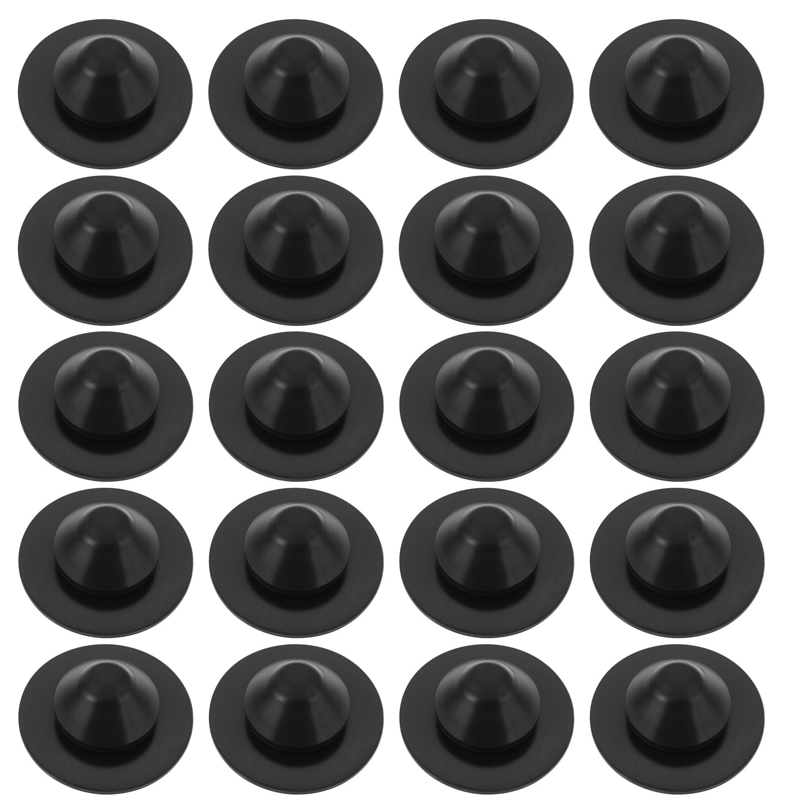 Be In Your Mind 20PCS Furniture Hole Plugs Silicone Round Snap in Locking Plugs Diameter 20mm for 10mm Diameter Holes Furniture End Caps Inserts Black