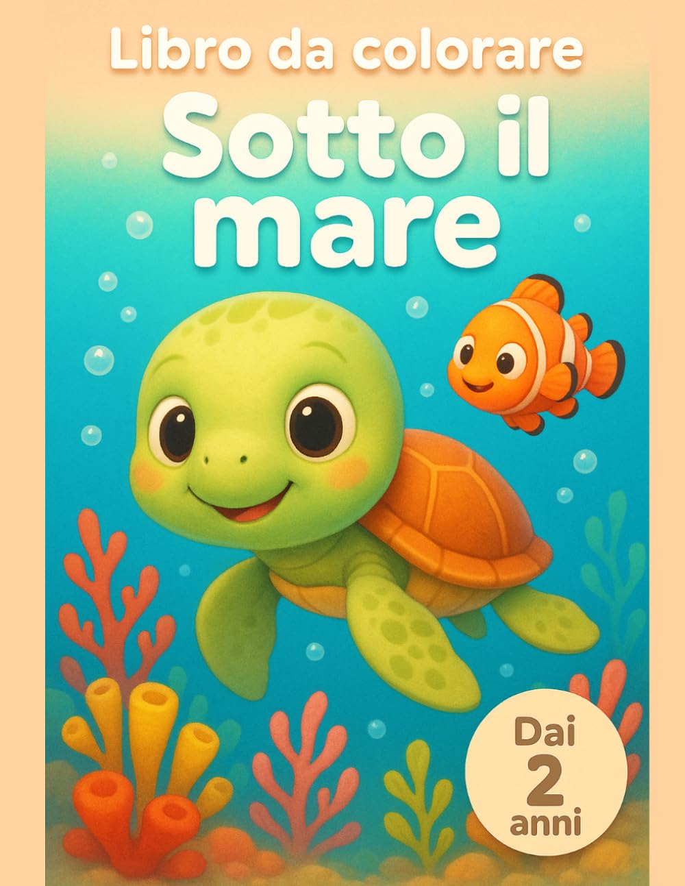Libro da colorare Sotto il mare: Dai 2 anni stile Bold & Easy con linee spesse - Primo album di disegni semplici per bimbi e bimbe - Regalo perfetto ... I miei primi libri da colorare (Età 2+))