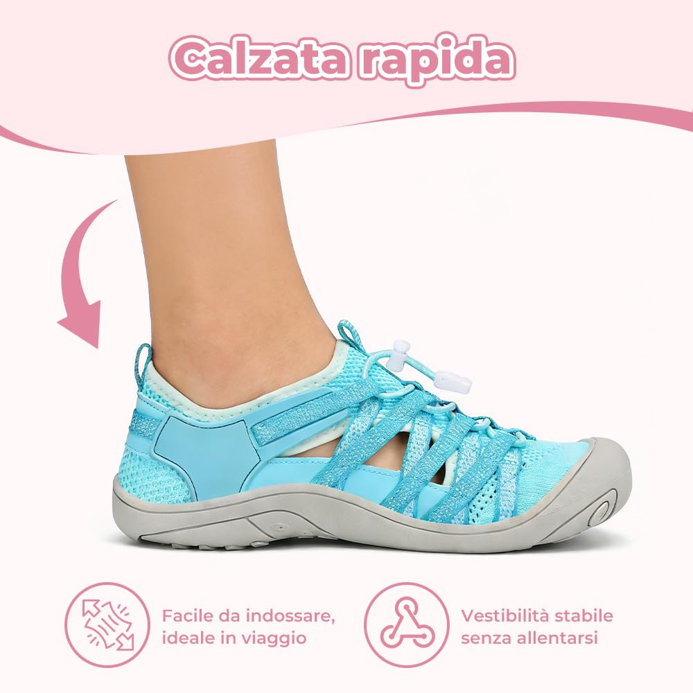 Mishansha Sandali da Trekking Donna Traspiranti e Antiscivolo, Sandali da Escursionismo Comodi e Chiusi, Taglie 36-42