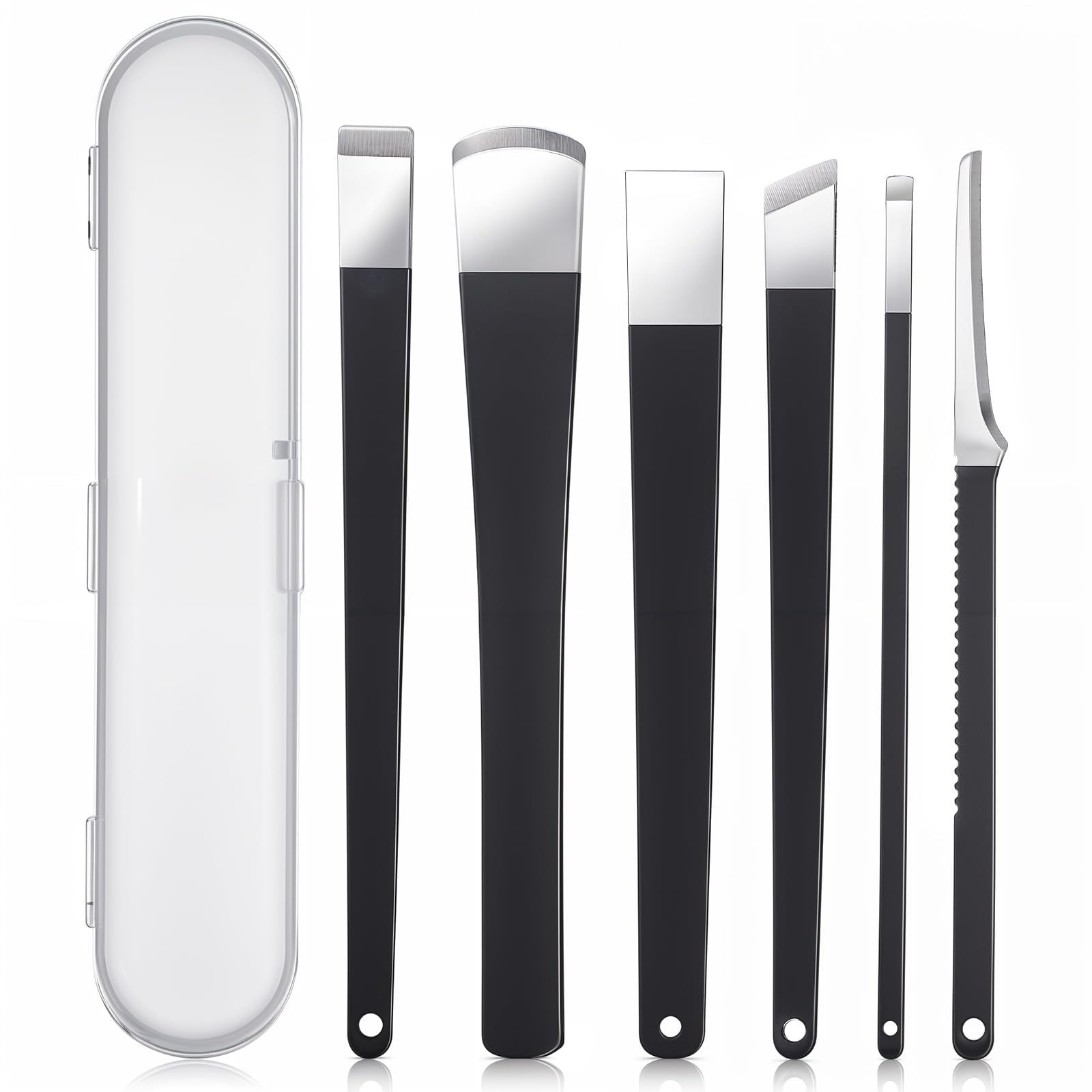 Yuanchu 6Pcs Professional Pedicure Knife Kits, Stainless Steel Nail Knives Cuticle Remover Dead Skin Corn Foot Callus Remover Foot Care Tools for Home Beauty Salon