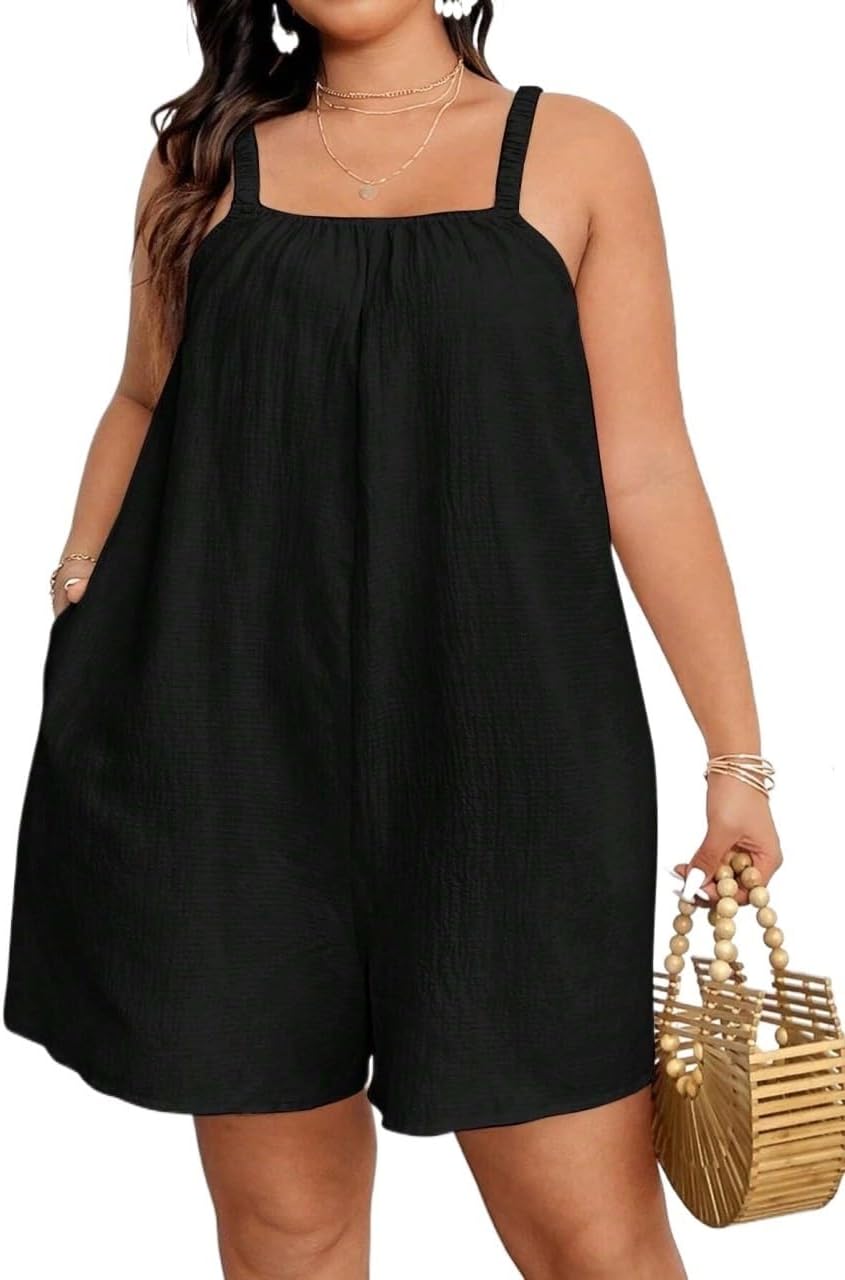 Rompers for Women Summer 2026 Plus Size Summer Romper With Straps Short Dress