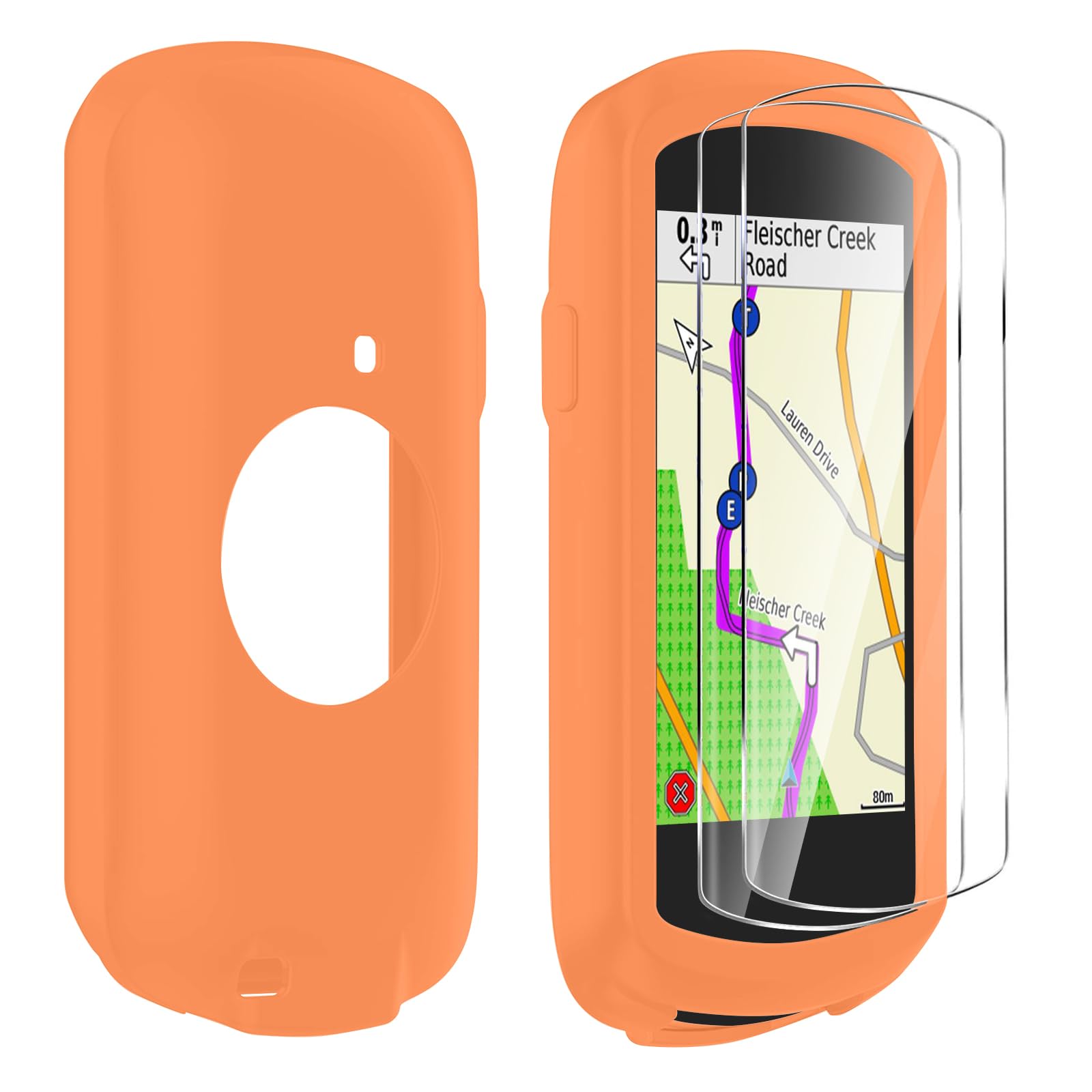Pnakqil Folia ochronna na wyświetlacz z 2 sztuk szkła hartowanego + etui kompatybilne z Garmin Edge 1040, folia ochronna GPS, rower, akcesoria do Garmin Edge 1040, twardość 9H, szkło hartowane
