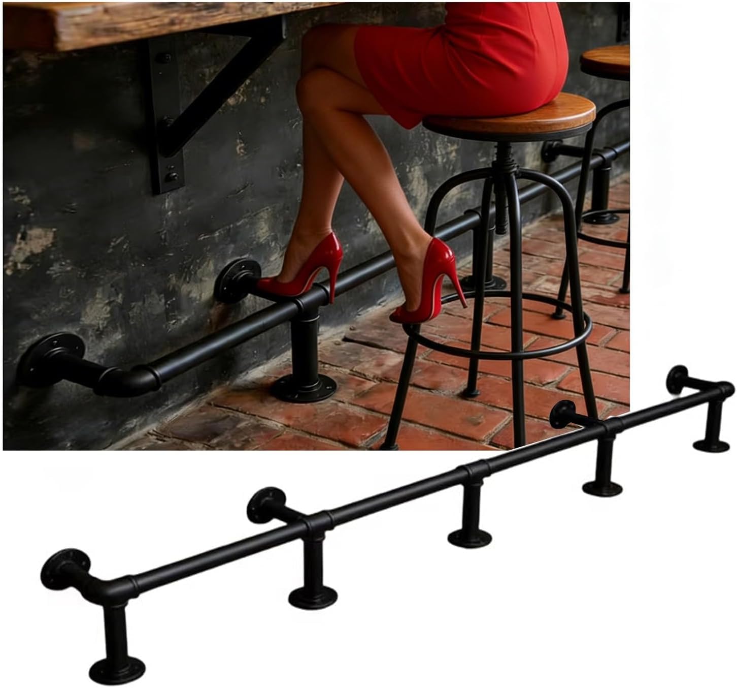 Kit de repose-pieds de bar pour cuisine et bibliothèque