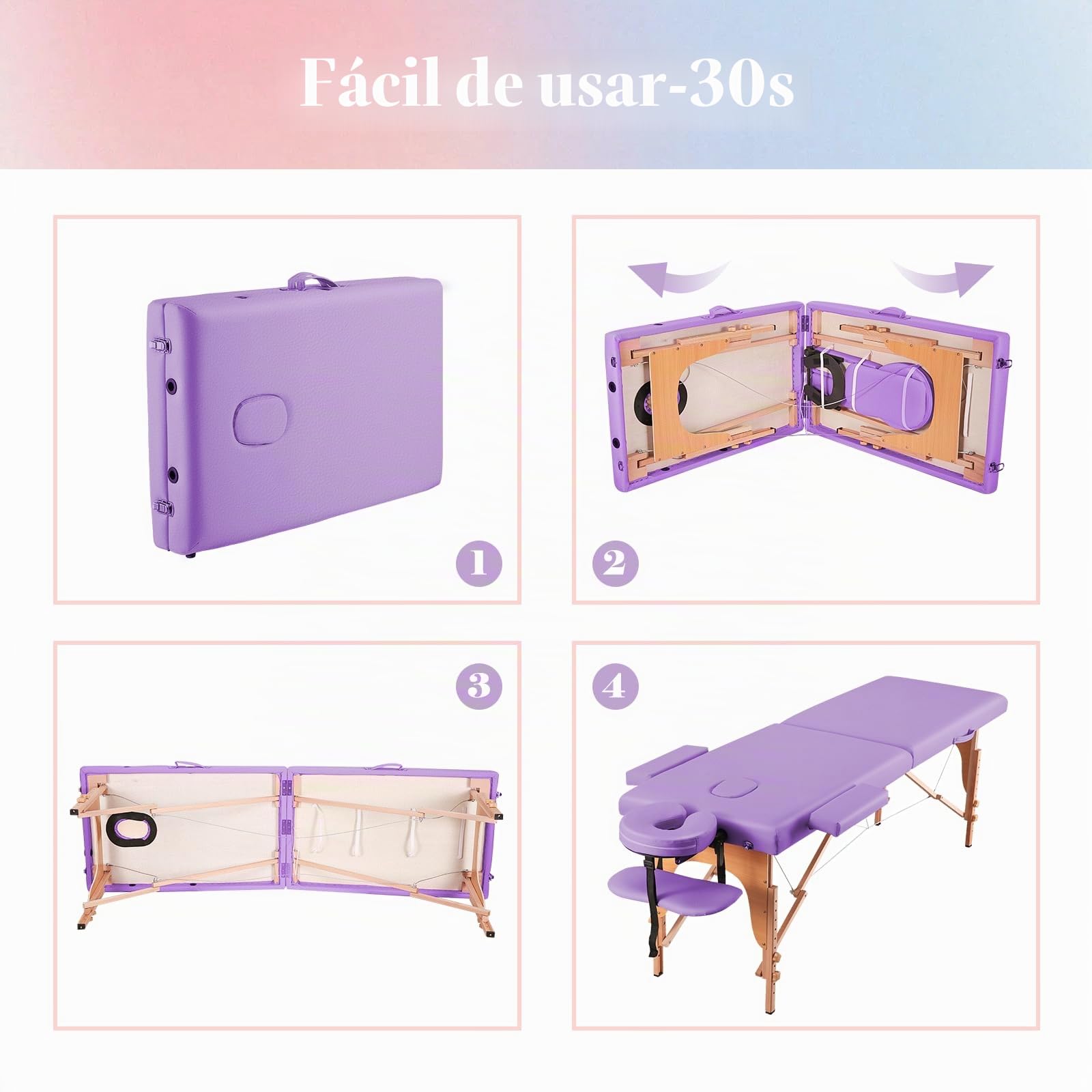 BODIOO De masaje portátil, plegable, cama de pestañas, cama facial, mesa de tatuaje, altura regulable con accesorios y bolsa de transporte