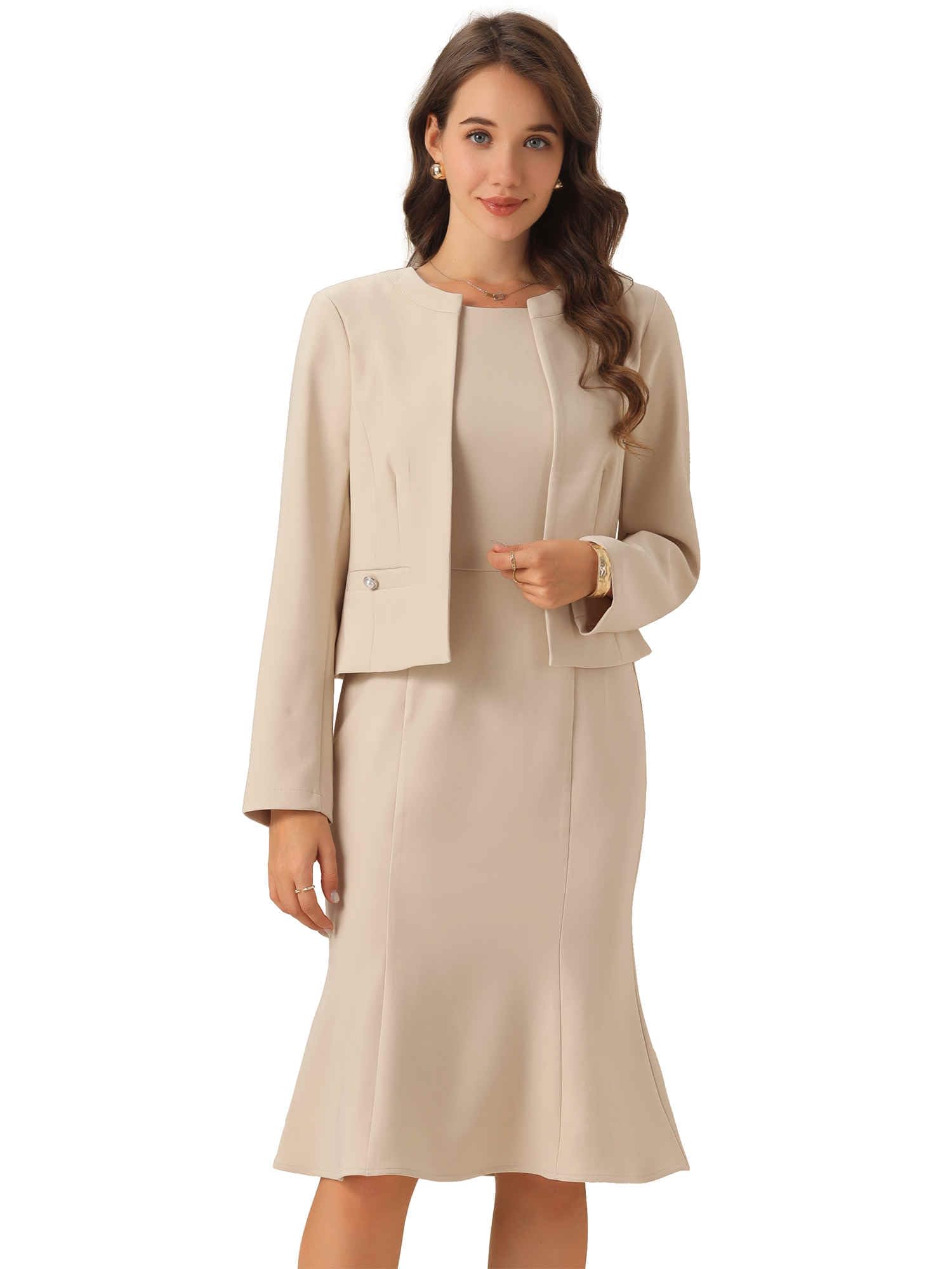 Allegra K Anzug-Sets für Damen, 2-teiliges Kleid mit Blazer-Jacken-Sets