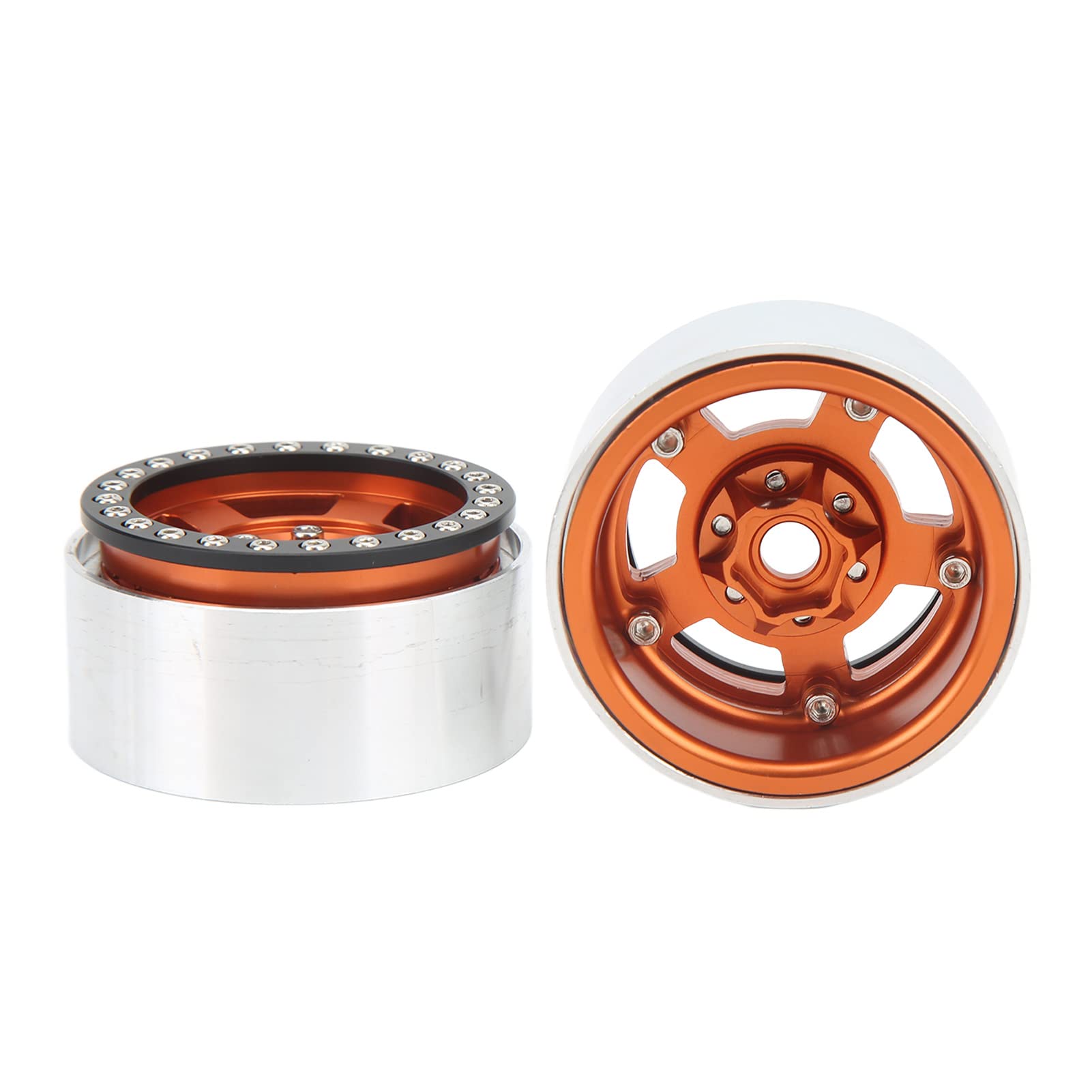 4 sztuki RC Felgi 1.9 cala metalowe zamienne RC Koło samochodowe do SCX10 90046 AXI 03007 MST 1/10 RC Auto (pomarańczowe)