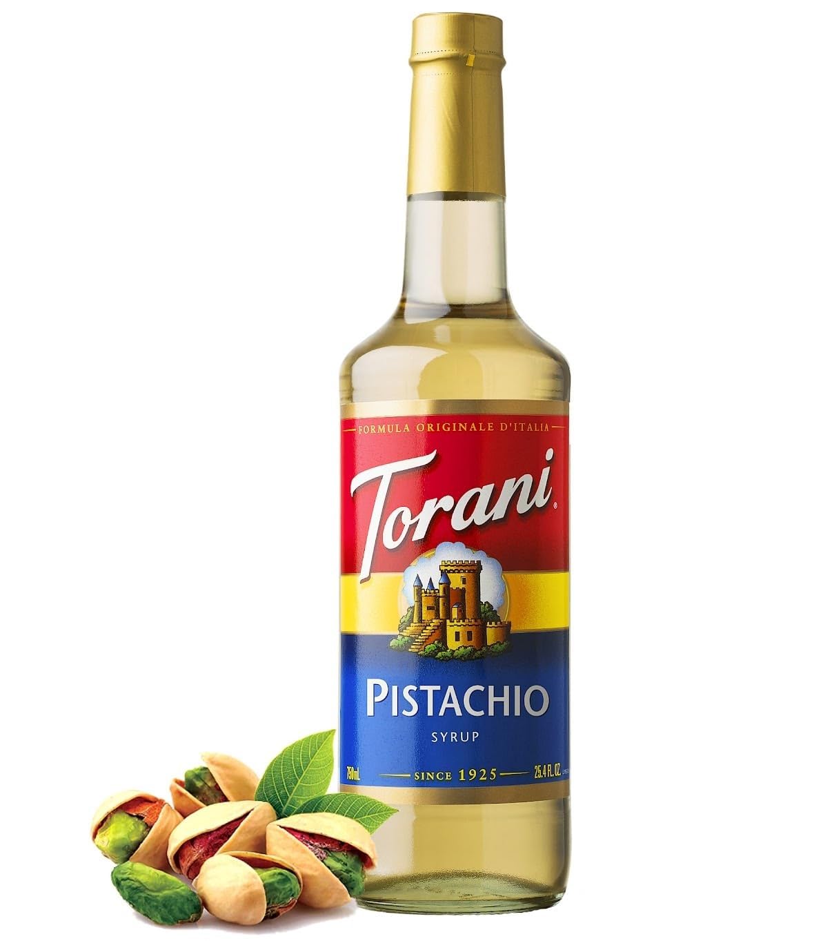 Little Squirt Syrup Pump, Compatible with Torani Pistachio Syrup Glass 750ml 25.4 Ounces