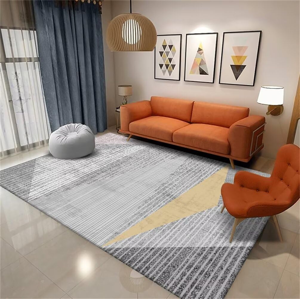 Tapis rayé moderne gris 50x150cm de qualité supérieure