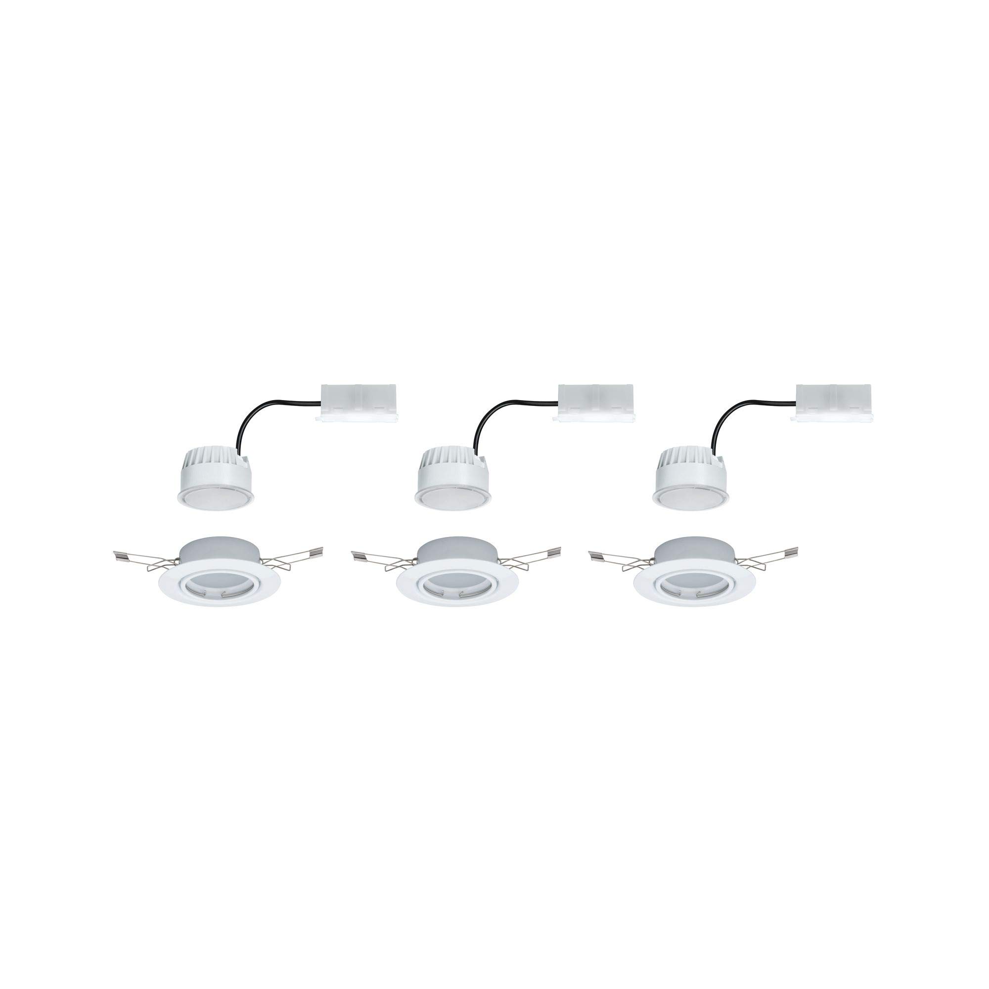 Paulmann Einbauleuchte LED Coin Base rund 5W Weiß IP23 sprühwassergeschützt 3er-Set schwenkbar