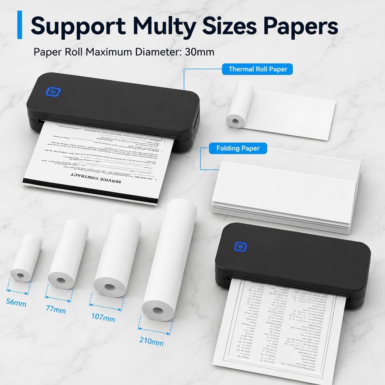 Stampante termica portatile Bluetooth per documenti, etichette, ricevute e