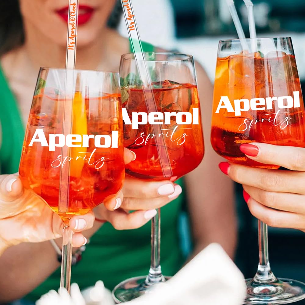 Aperol Aperol Spritz szklanka, zestaw prezentowy z 1 szklanką do koktajli i 1 sławką, prezent dla mężczyzn i kobiet