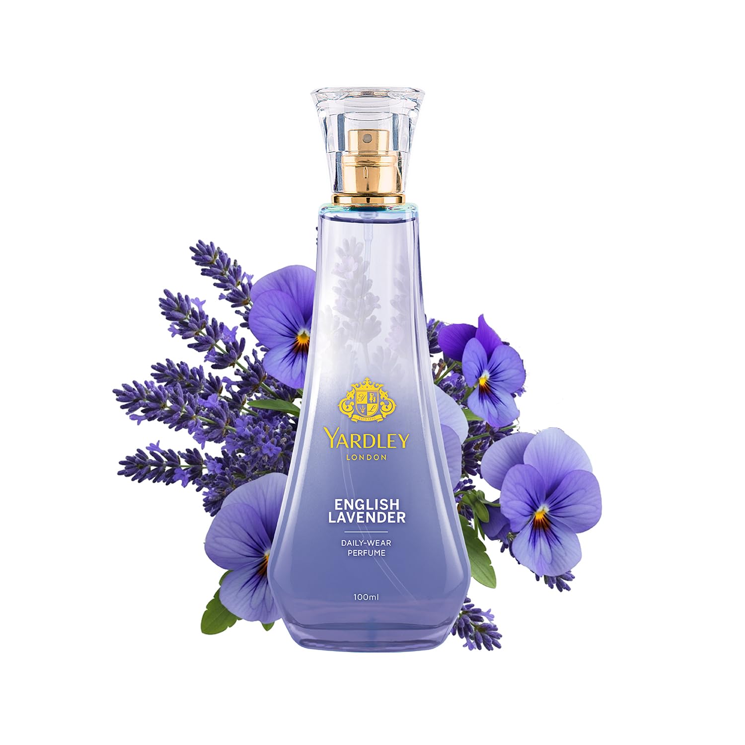 Yardley London English Lavender Perfume for Women, 100ml – 90% Naturally Derived, Daily Wear Spray | Lavender & Musk Fragrance