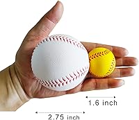 Vista 2 de Urspasol Paquete de 20 mini pelotas de béisbol de espuma de 1.6 pulgadas, perfectas para practicar bateo y lanzar, mejorar tu precisión de bateo