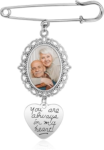 Zysta Ramo de boda personalizado para fotos, recuerdo conmemorativo, broche, imagen, regalo de recuerdo personalizado para boda, madre de novia o