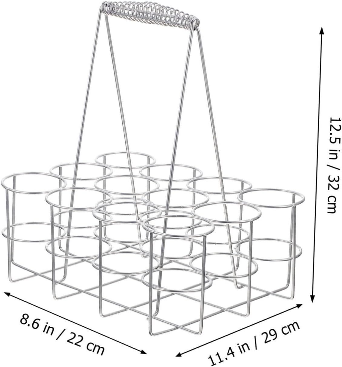 Healifty 1pc Beer Storage Basket for Bottles Silver Wine Sturdy Handle Bottle Holder for Bars and Home Use Convenient Display for Beer and Wine