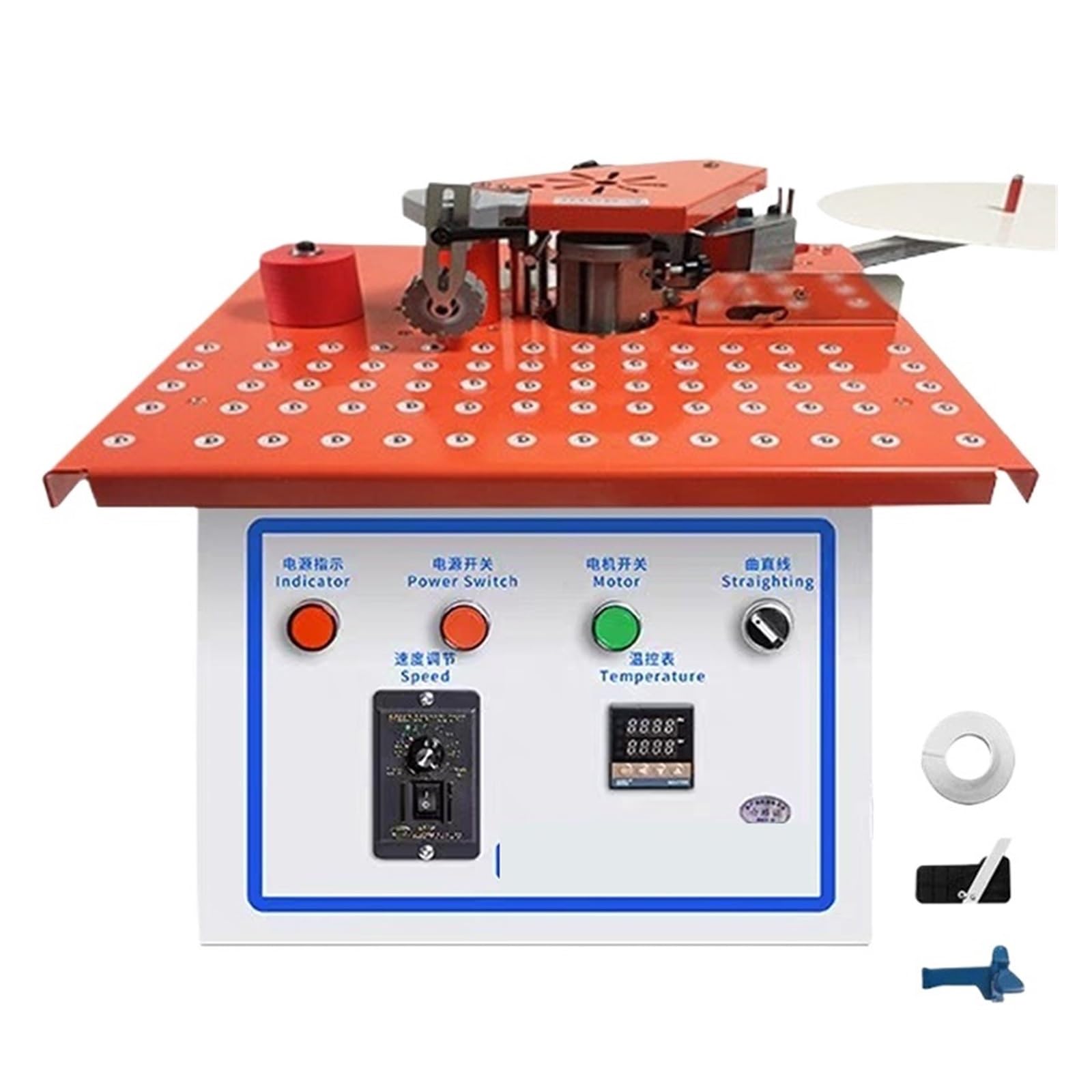 Mini Manual Woodworking Edge Banding Machine Automatic Belt Breaking Straight Curve Double-Sided Gluing Speed Regulation Speed and Efficiency Improvement(A)