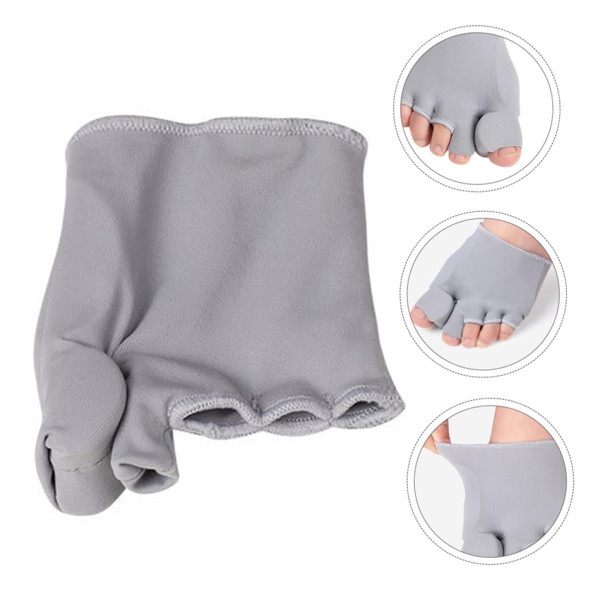 TOVINANNA 2 Pcs Foot Protector Bunion Spacers Straightener Hallux Strap Big Straightener Protector Big Bunion Splint Separators for Runners Sleeve Sebs Light Grey